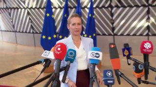 Кая Каллас на брифинге в ЕС, обсуждает санкции против России и миссию для Армении